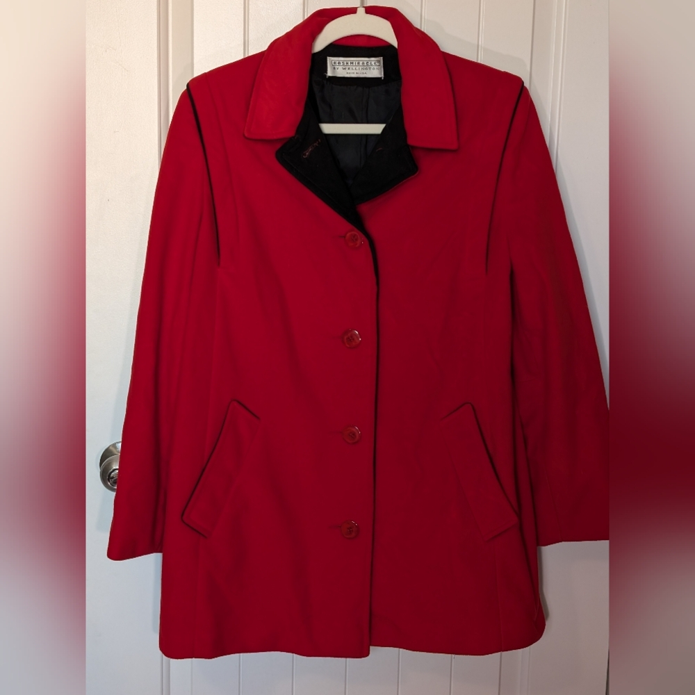 Vintage Kashmiracle USA Made Coat Women's 9/10 Red/Black